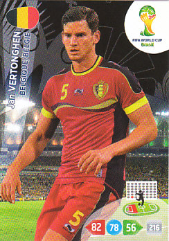 Jan Vertonghen Belgium Panini 2014 World Cup #27